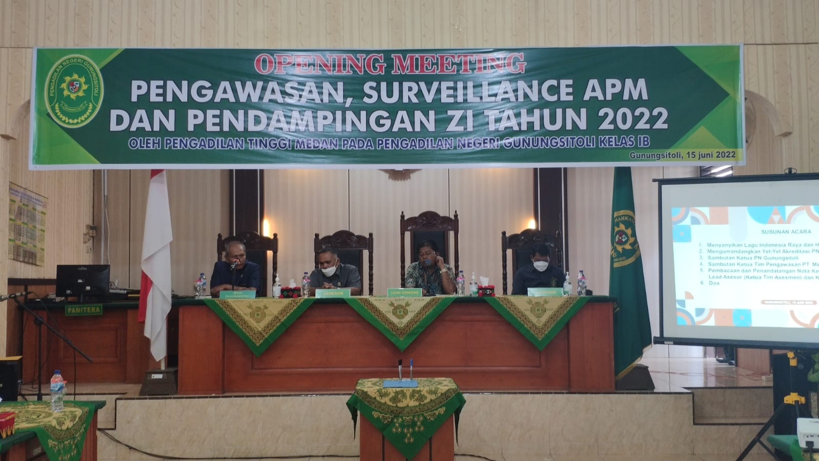 Opening Meeting Pembinaan Surveilan APM dan Pendampingan ZI Oleh Pengadilan Tinggi Medan