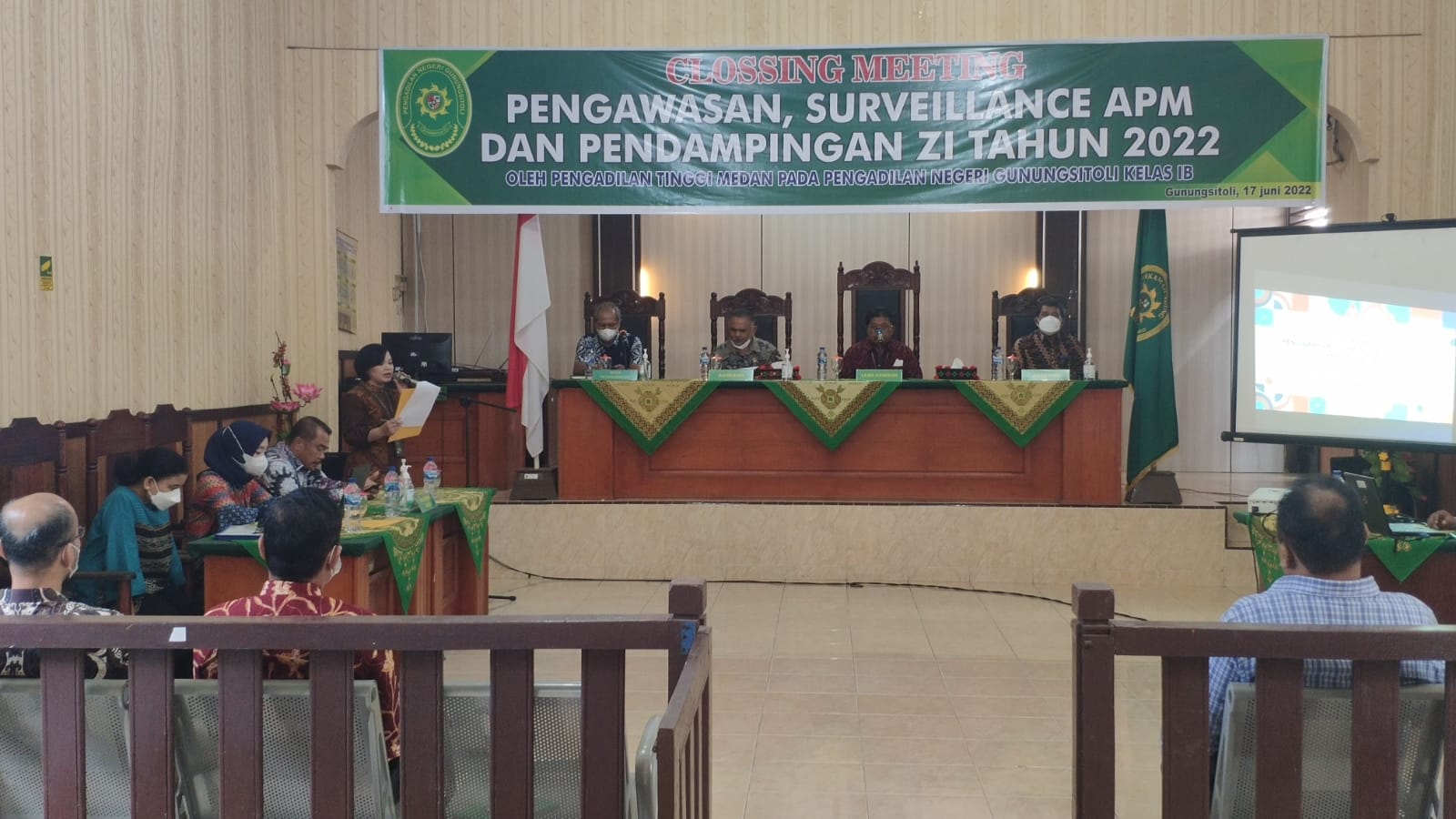 Closing Meeting Pembinaan Surveilan APM dan Pendampingan ZI Oleh Pengadilan Tinggi Medan